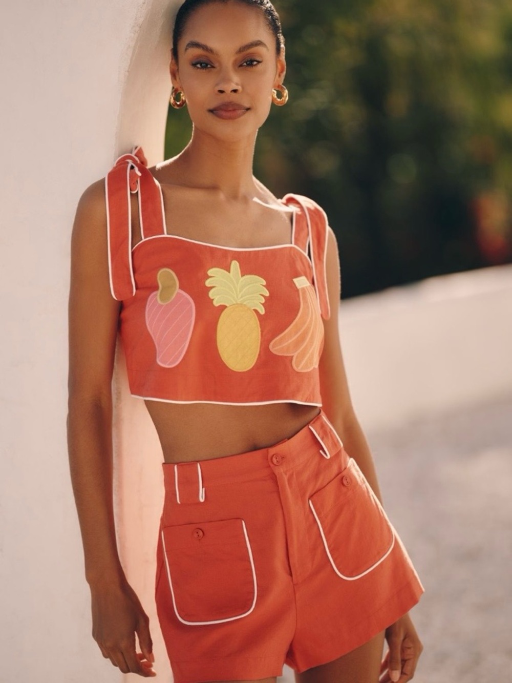 NWT Farm Rio x Anthropologie Embroidered Tank Top and Shorts